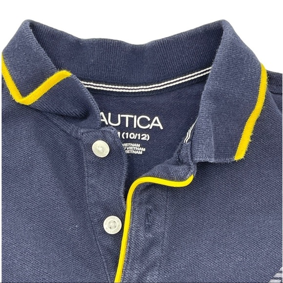 Nautica Navy Cotton Short Sleeve Polo Shirt Size M - Picture 3 of 6